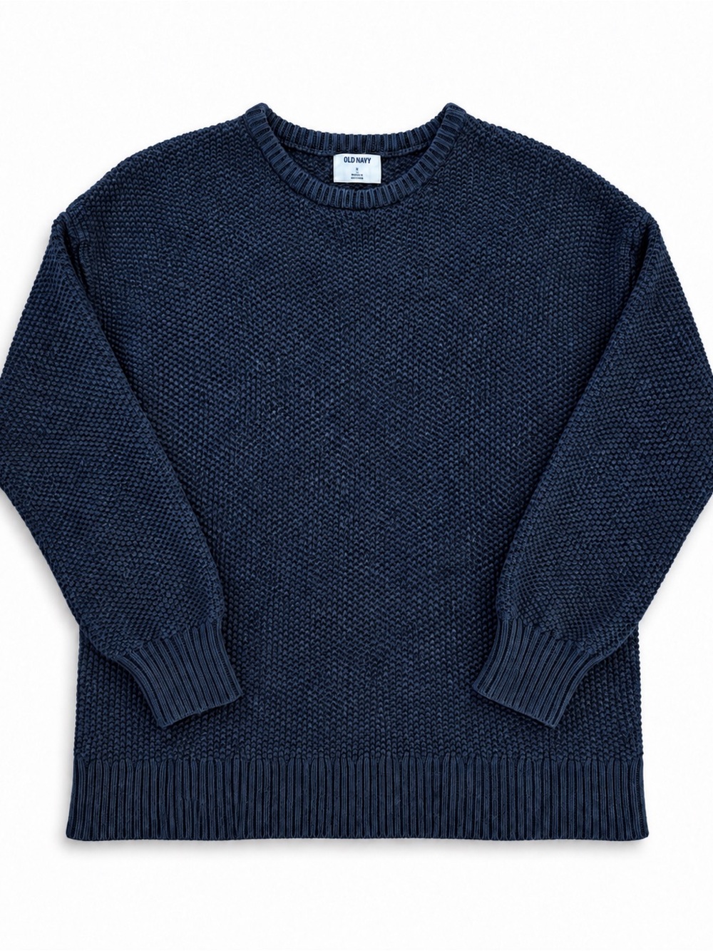 Old Navy Navy Cotton Tunic Sweater Women’s M Chunky Knit Crewneck